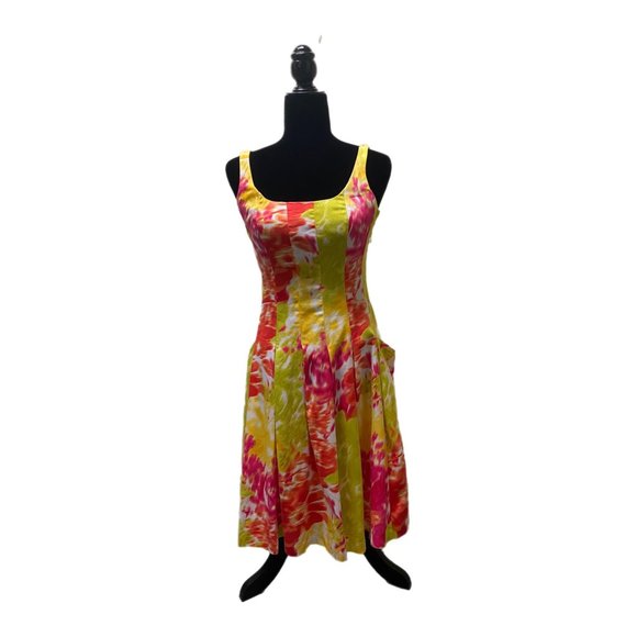 American Living Sleeveless Tie Die Fit N Flare Dress, Size 2, Pre-Owned - Picture 1 of 5